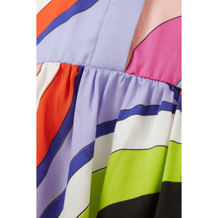 Emilio Pucci - Abstract Long Sleeved Dress in Viscose Pink
