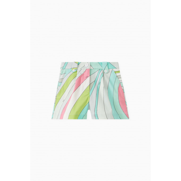 Emilio Pucci - Abstract-print Shorts in Cotton Blue