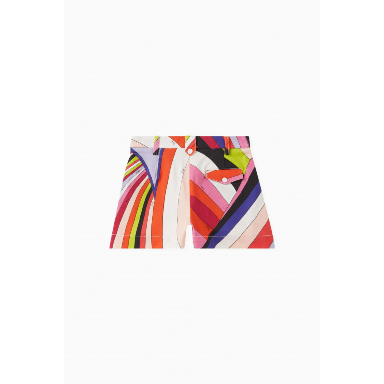 Emilio Pucci - Abstract-print Shorts in Cotton Multicolour