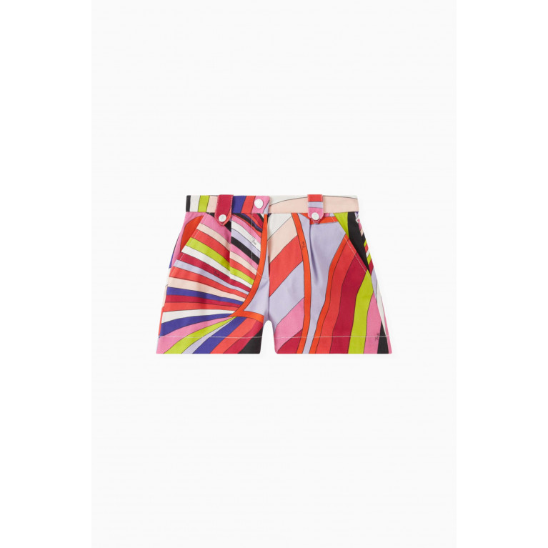 Emilio Pucci - Abstract-print Shorts in Cotton Multicolour