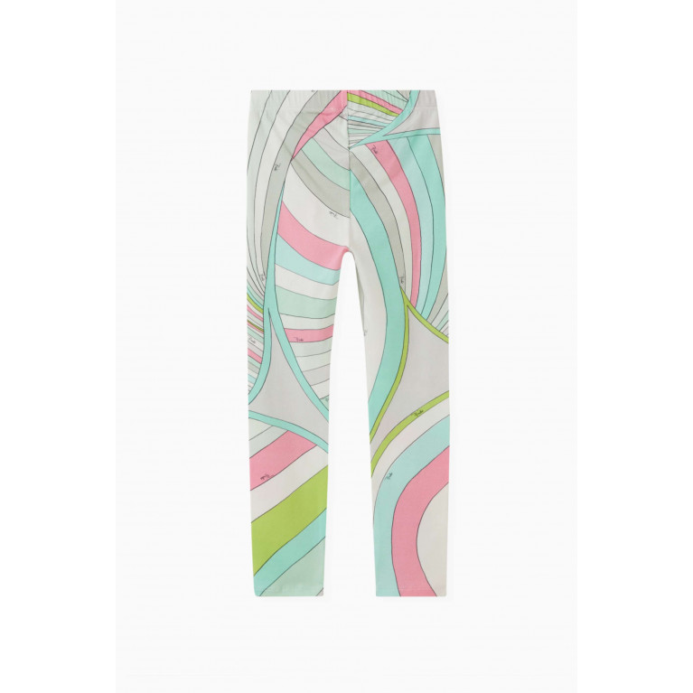 Emilio Pucci - Abstract-print Leggings in Cotton Blue