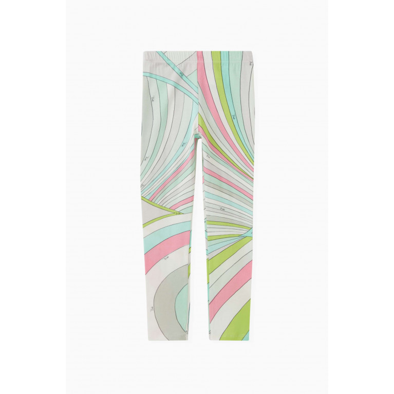 Emilio Pucci - Abstract-print Leggings in Cotton Blue