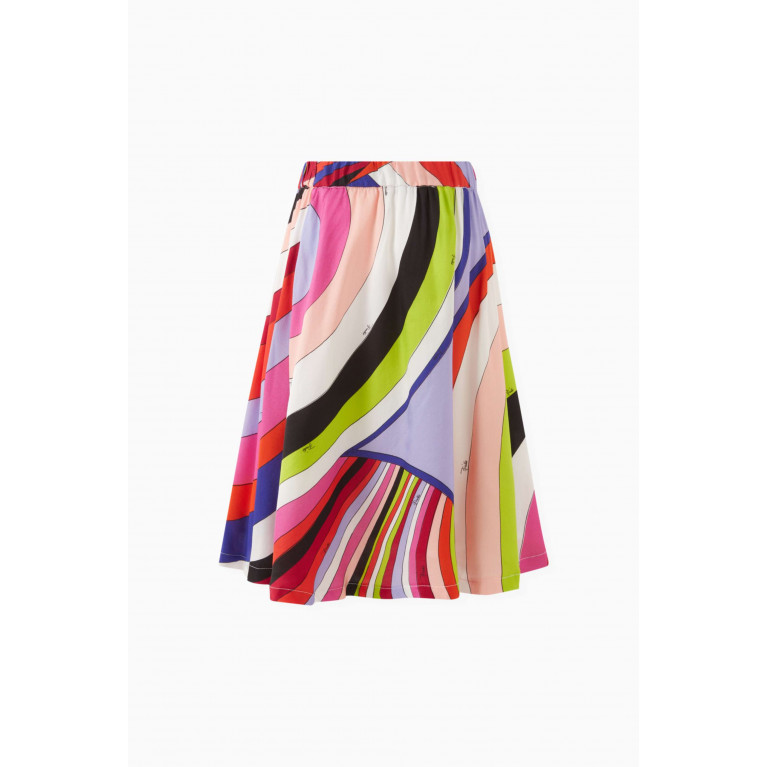 Emilio Pucci - Abstract-print Maxi Skirt in Viscose Multicolour