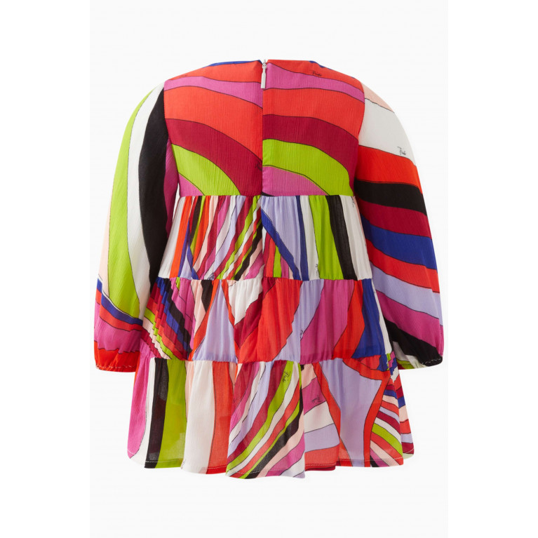 Emilio Pucci - Abstract-print Tiered Dress Pink