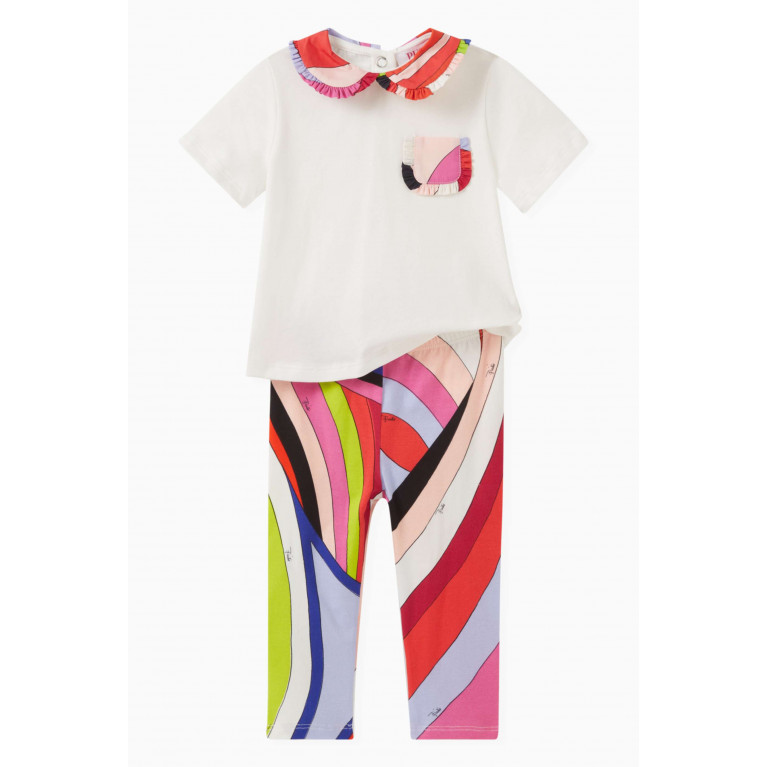 Emilio Pucci - Abstract-print Leggings in Cotton Pink