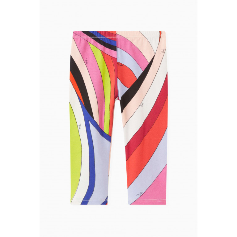 Emilio Pucci - Abstract-print Leggings in Cotton Pink