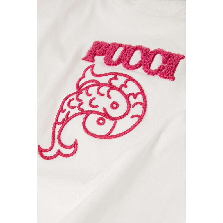 Emilio Pucci - Koi Fish Logo-embroidered T-shirt in Cotton
