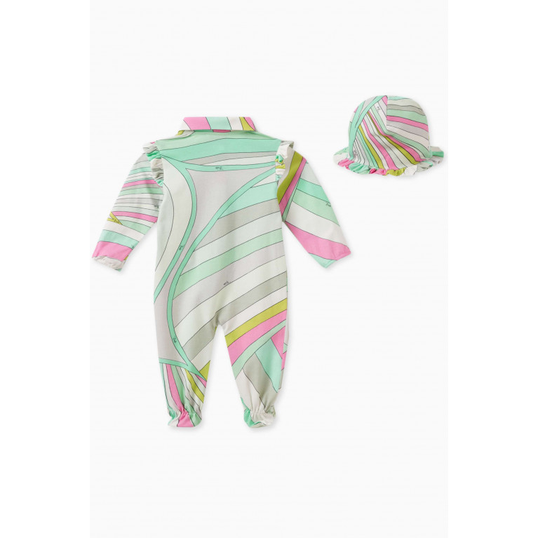 Emilio Pucci - Abstract-print Sleepsuit Set in Cotton Blue