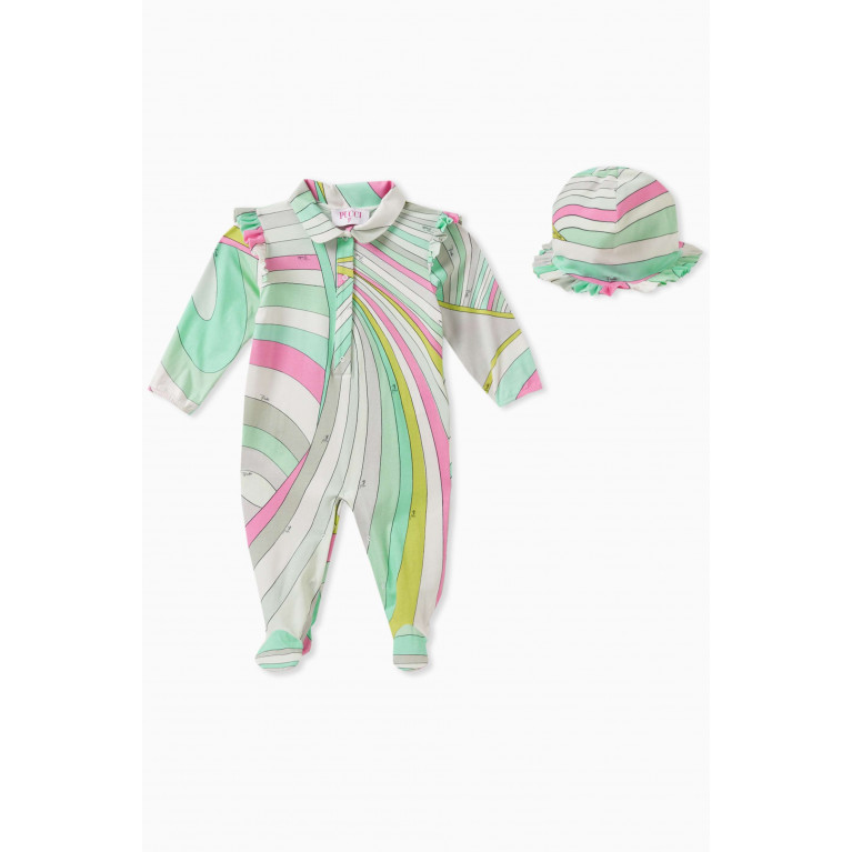 Emilio Pucci - Abstract-print Sleepsuit Set in Cotton Blue