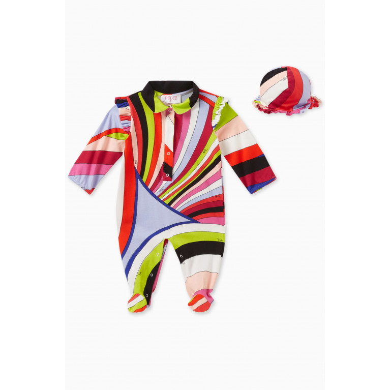 Emilio Pucci - Abstract-print Sleepsuit Set in Cotton Pink