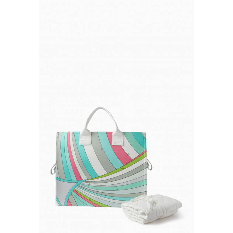 Emilio Pucci - Iride Diaper Bag in Cotton Canvas Blue