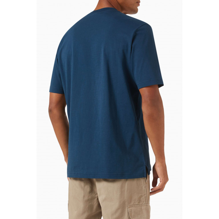 PS Paul Smith - Broad Stripe Zebra Logo T-shirt in Organic Cotton-jersey Blue