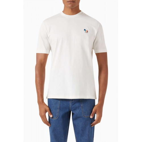 PS Paul Smith - Broad Stripe Zebra Logo T-shirt in Organic Cotton-jersey White