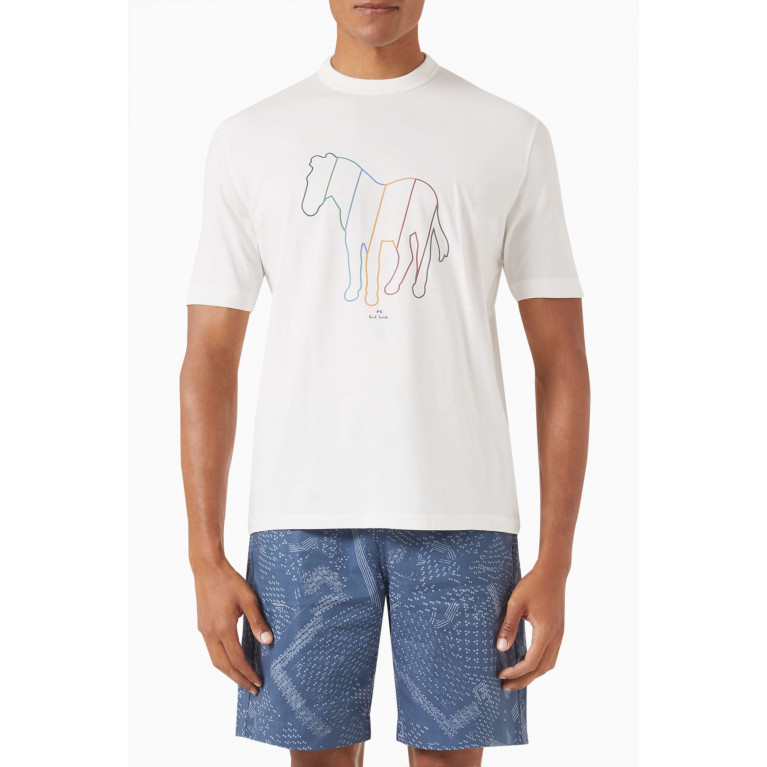 PS Paul Smith - Zebra Line T-shirt in Organic Cotton-jersey White