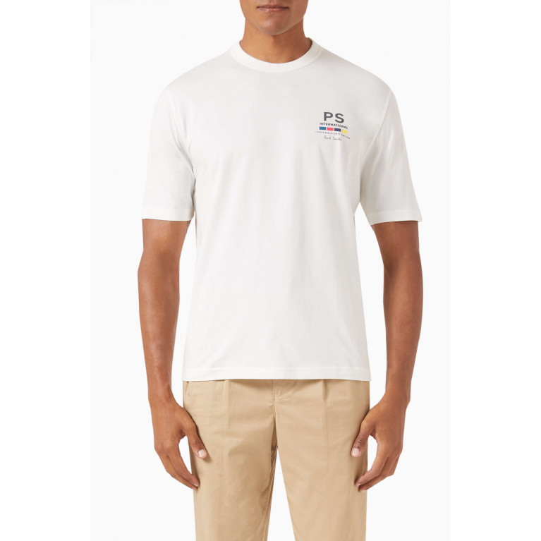 PS Paul Smith - Logo-print T-shirt in Organic Cotton-jersey White