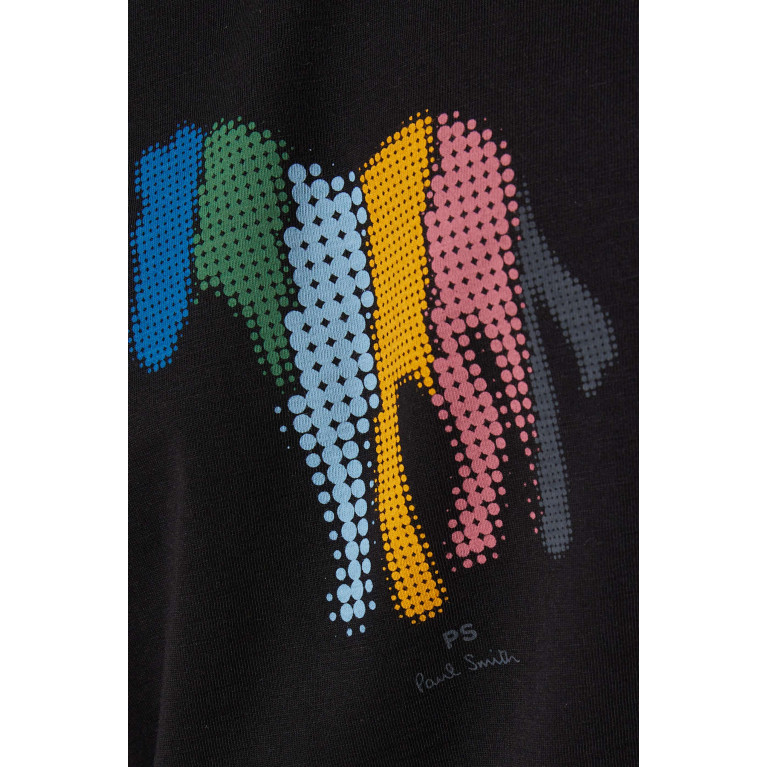 PS Paul Smith - Pixelated Zebra T-shirt in Organic Cotton-jersey Black