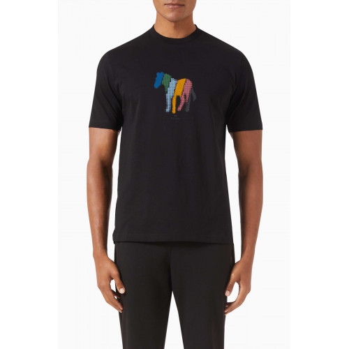 PS Paul Smith - Pixelated Zebra T-shirt in Organic Cotton-jersey Black