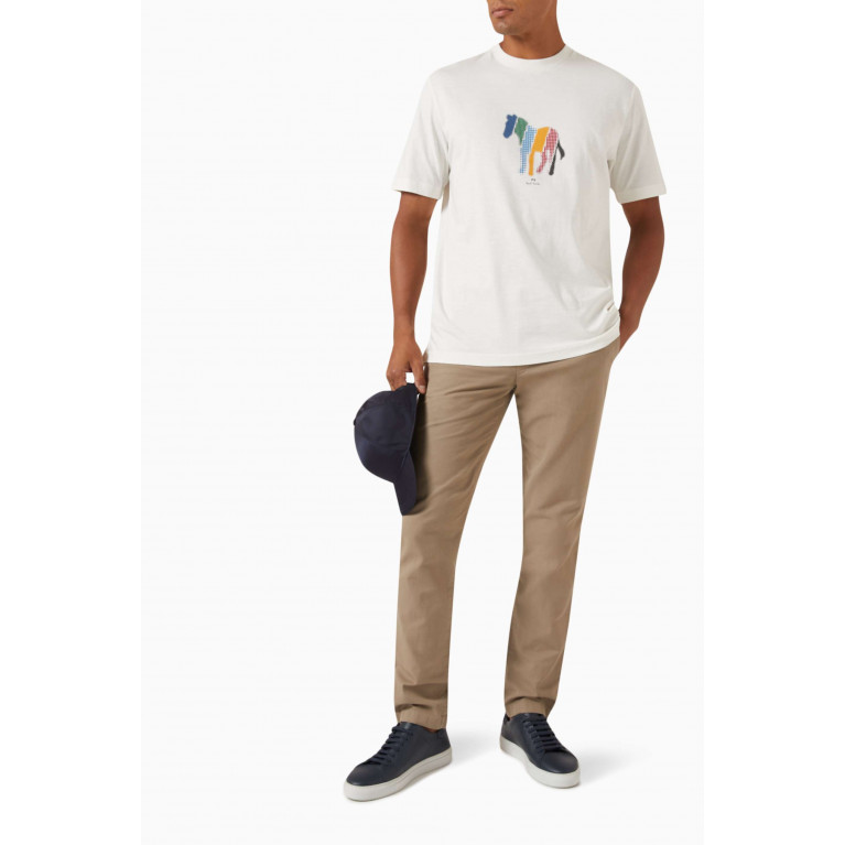 PS Paul Smith - Pixelated Zebra T-shirt in Organic Cotton-jersey White