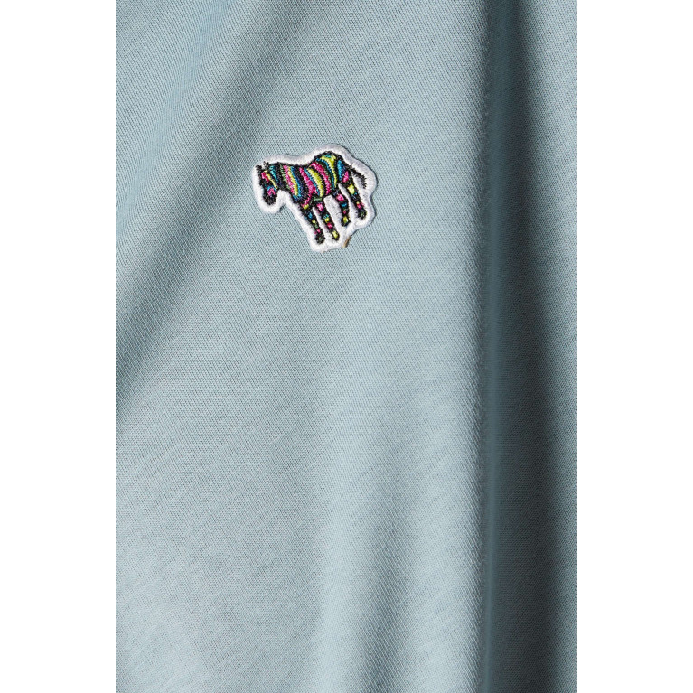 PS Paul Smith - Logo T-shirt in Organic Cotton Jersey Blue