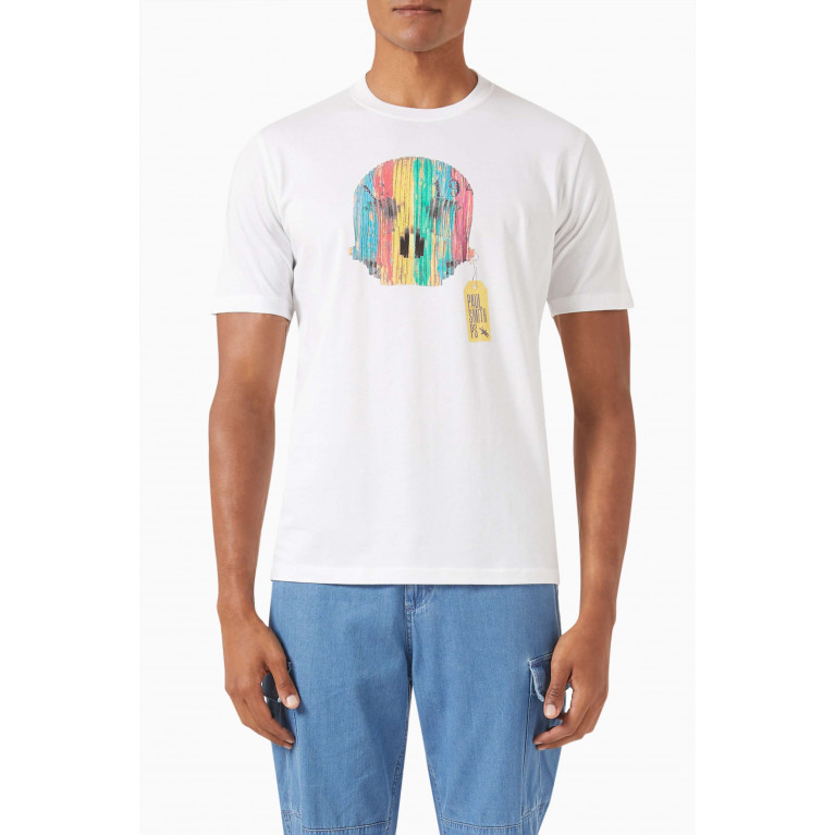 PS Paul Smith - Wooden Skull T-shirt in Organic Cotton-jersey White