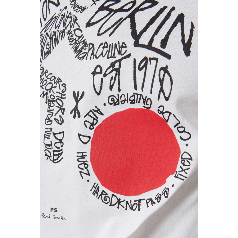 PS Paul Smith - Cyclist Graphic Print T-shirt in Cotton White