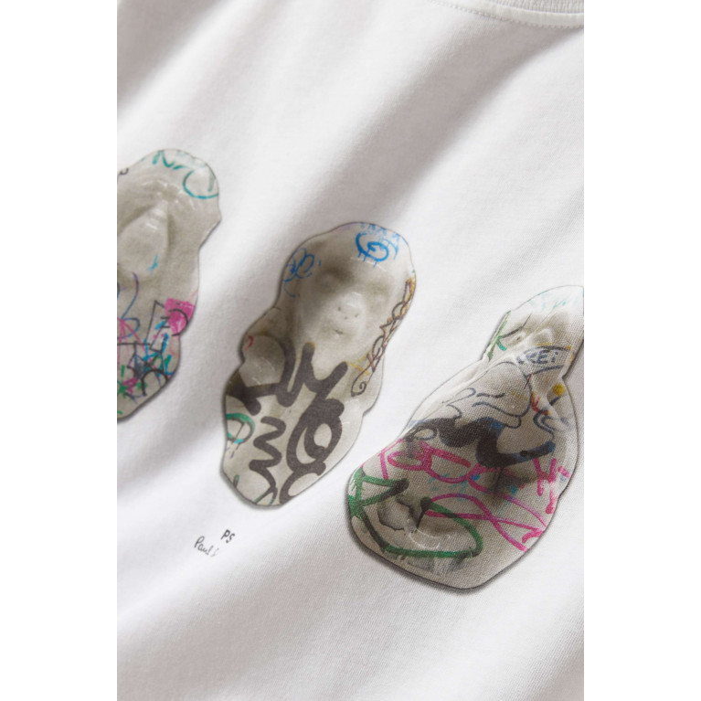 PS Paul Smith - Graffiti Monkeys T-shirt in Organic Cotton-jersey White