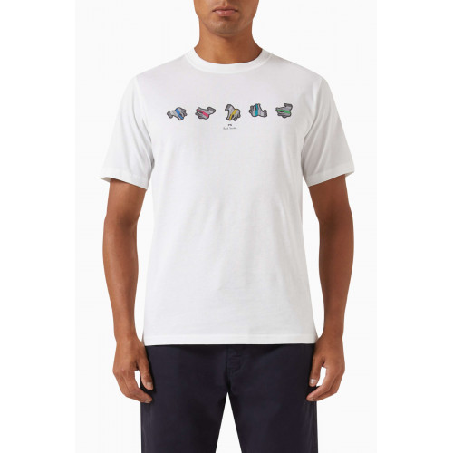 PS Paul Smith - Repeating Zebra Print T-shirt in Organic Cotton-jersey White