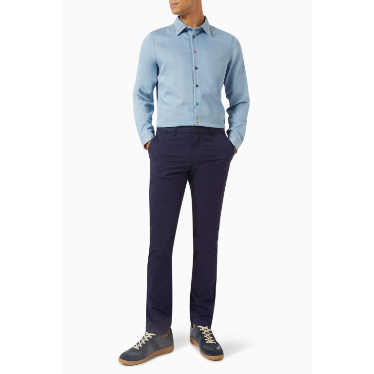 PS Paul Smith - Slim Fit Chinos in Organic Cotton Blue