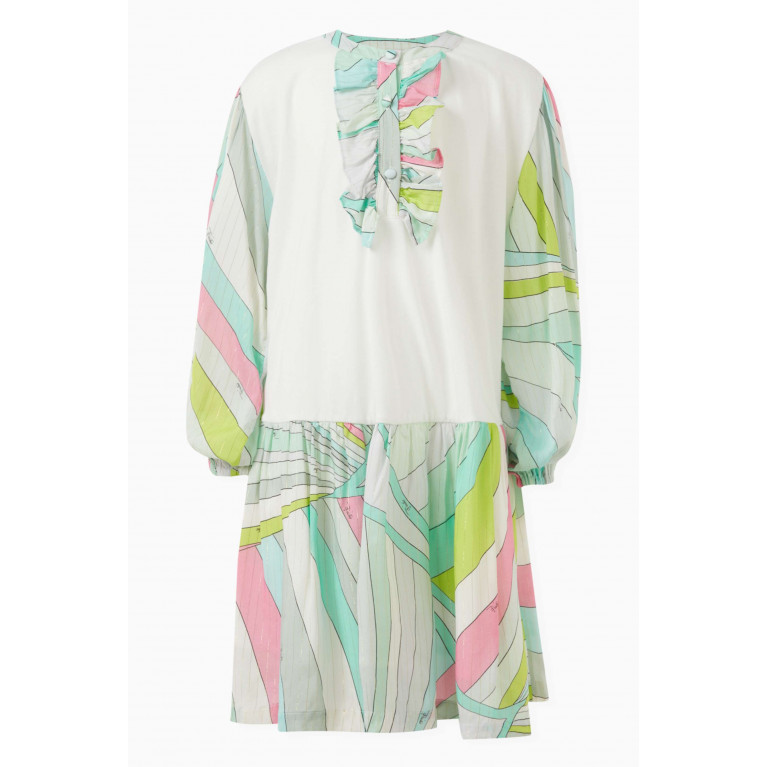Emilio Pucci - Abstract Pattern Long Sleeved Dress in Cotton Jersey