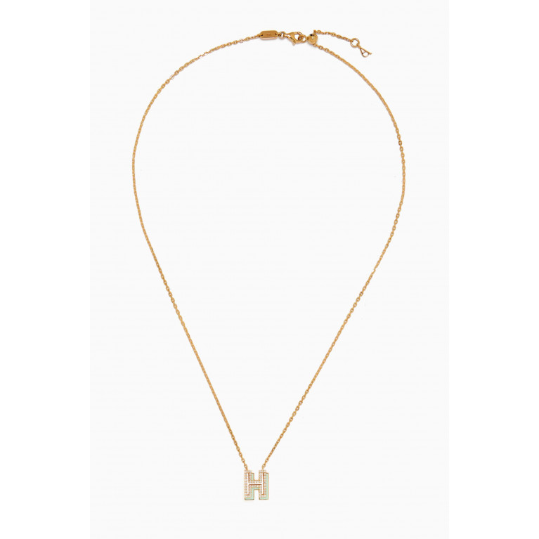 Ailes - Shadow Initial Diamond Necklace in 18kt Gold