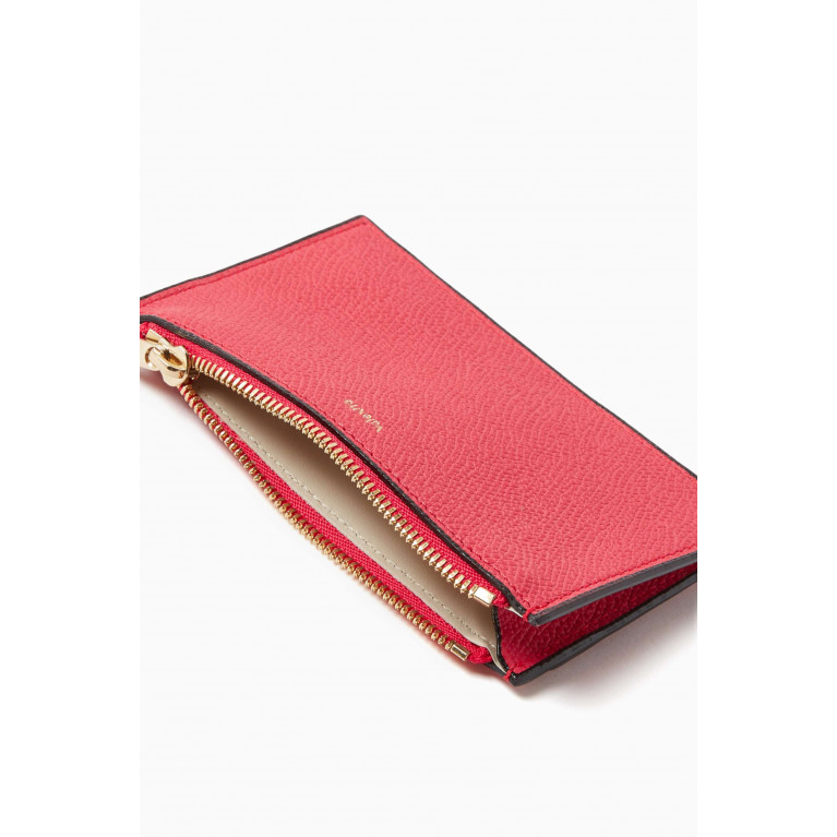 Valextra - Zippered Card Holder in Textured Leather