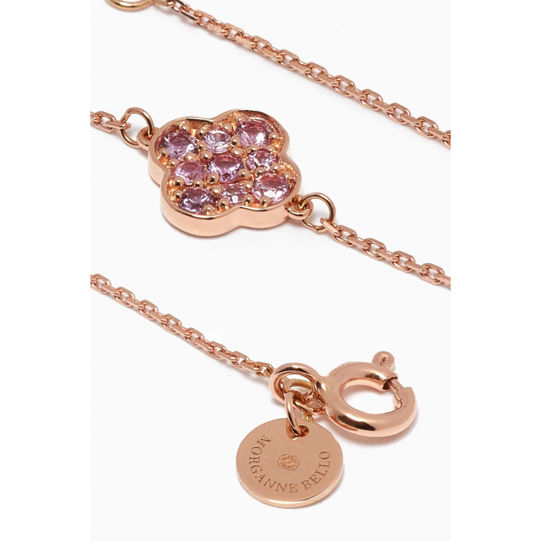 Morganne Bello - Clover Pink Sapphire Bracelet in 18kt Rose Gold