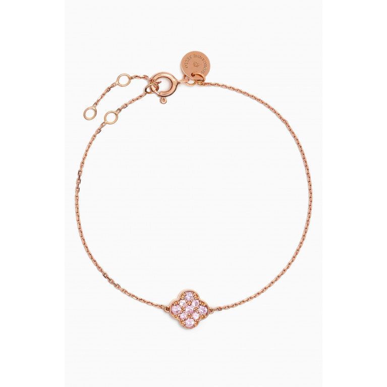 Morganne Bello - Clover Pink Sapphire Bracelet in 18kt Rose Gold