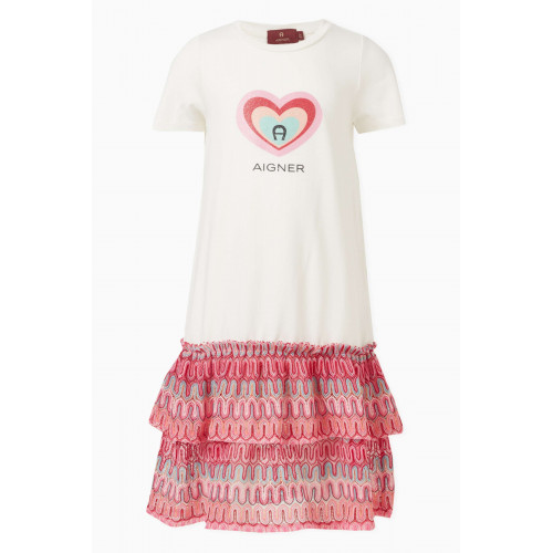 AIGNER - Heart Logo Print Dress in Cotton