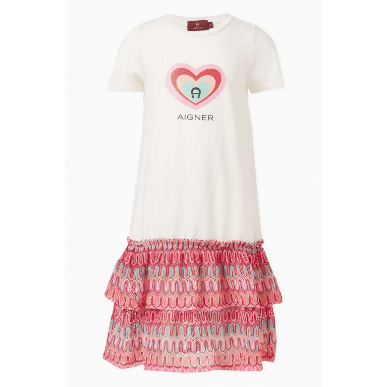 AIGNER - Heart Logo Print Dress in Cotton