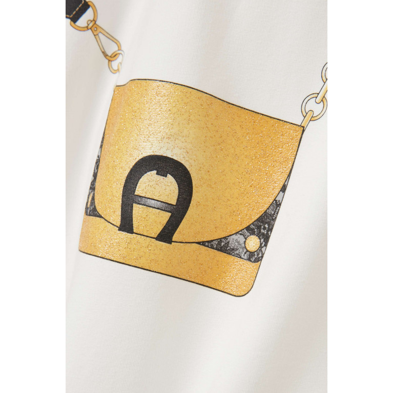 AIGNER - Bag-print Dress in Cotton Neutral