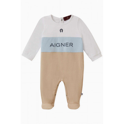 AIGNER - Logo-print Sleepsuit in Cotton Neutral