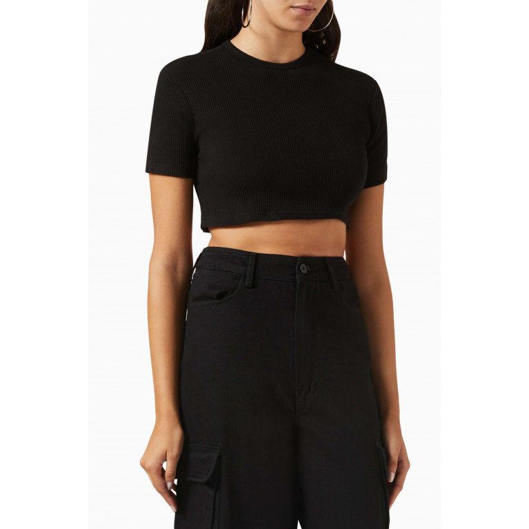 Frankie Shop - Nico Ribbed Crop Top in Cotton-blend Knit