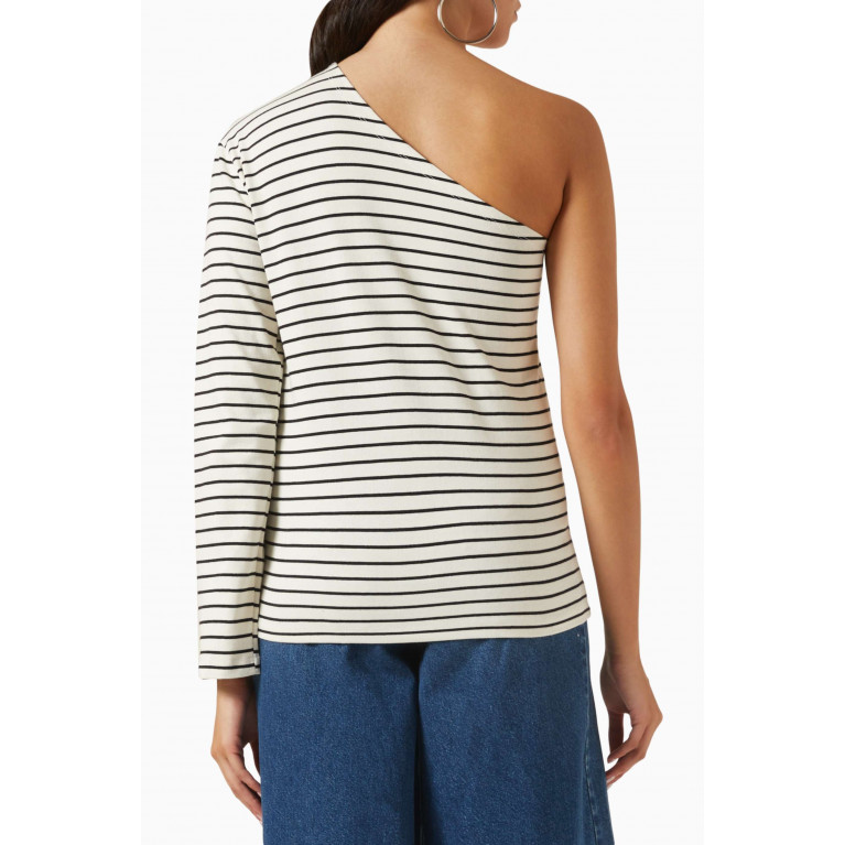 Frankie Shop - Jean One-shoulder Striped Top in Cotton-jersey