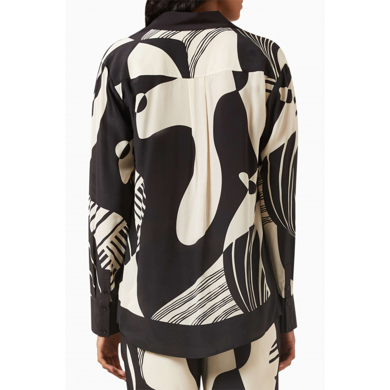 SIR The Label - Realisme Abstract-print Shirt in Silk-crepe