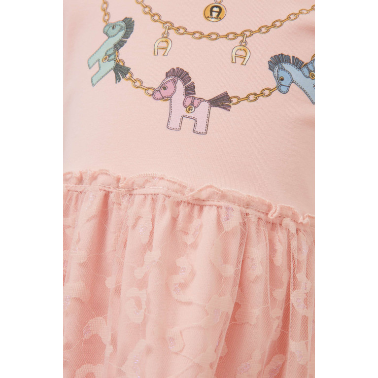 AIGNER - Illustrated Dress in Cotton Pink