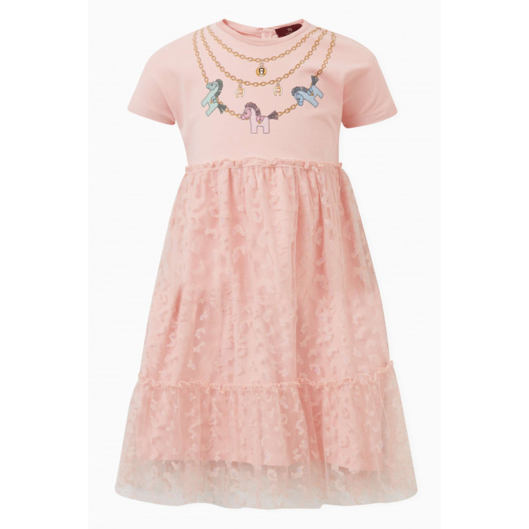 AIGNER - Illustrated Dress in Cotton Pink