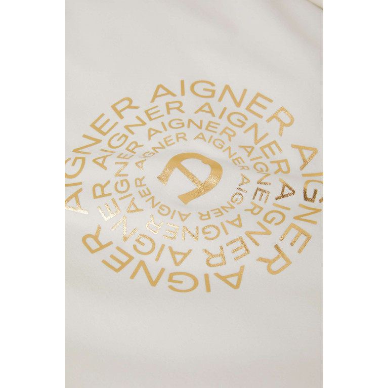 AIGNER - Foil Logo Baby Nest in Pima Cotton Neutral