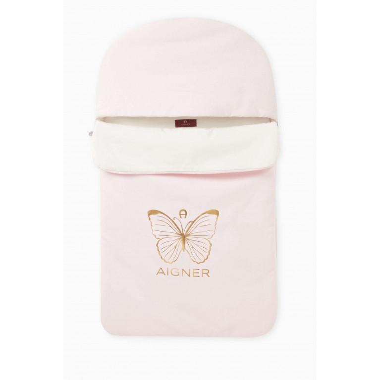 AIGNER - Butterfly Print Sleeping Bag in Cotton Pink