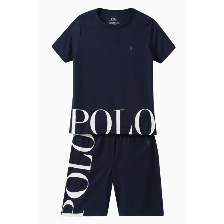 Polo Ralph Lauren - Graphic Print Pyjama Set in Cotton Blue