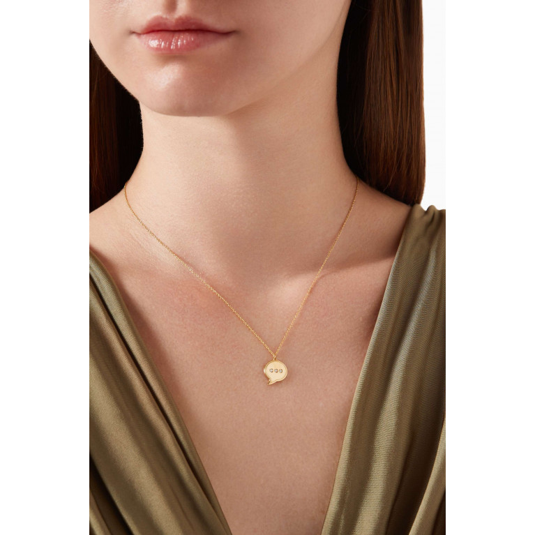 Damas - Speech Bubble Diamond Necklace in 14kt Gold