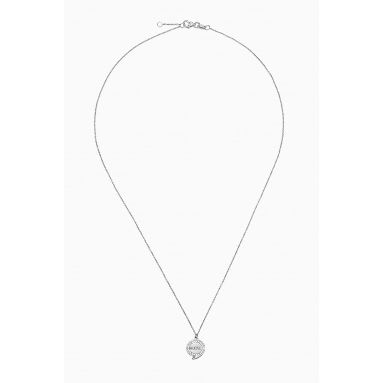 Damas - Speech Bubble #LOML Diamond Necklace in 14kt White Gold