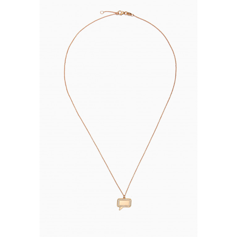 Damas - Speech Bubble Diamond Necklace in 14kt Rose Gold