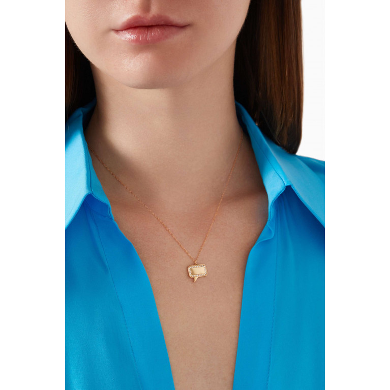 Damas - Speech Bubble Diamond Necklace in 14kt Rose Gold
