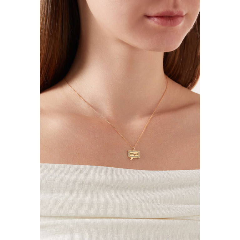 Damas - Speech Bubble #Hayati Diamond Necklace in 14kt Rose Gold